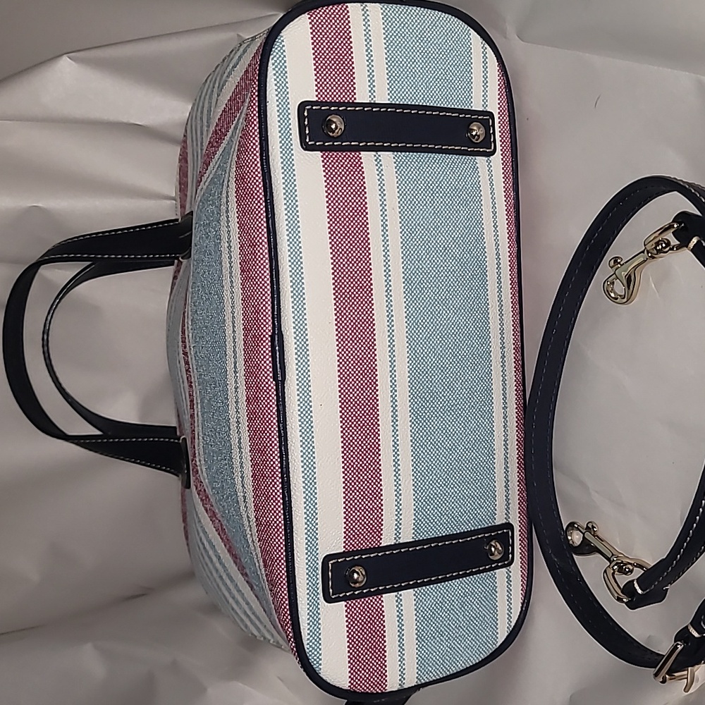 Dooney & Bourke Striped Satchel - Picture 6 of 13